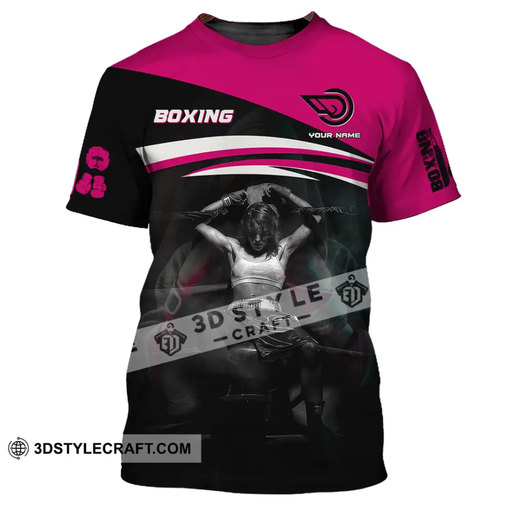 Woman Shirt Custom Name Boxing Long Sleeve T-Shirt / S T-Shirt