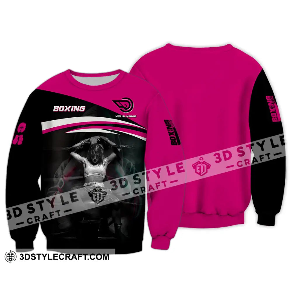 Woman Shirt Custom Name Boxing Long Sleeve T-Shirt / S T-Shirt
