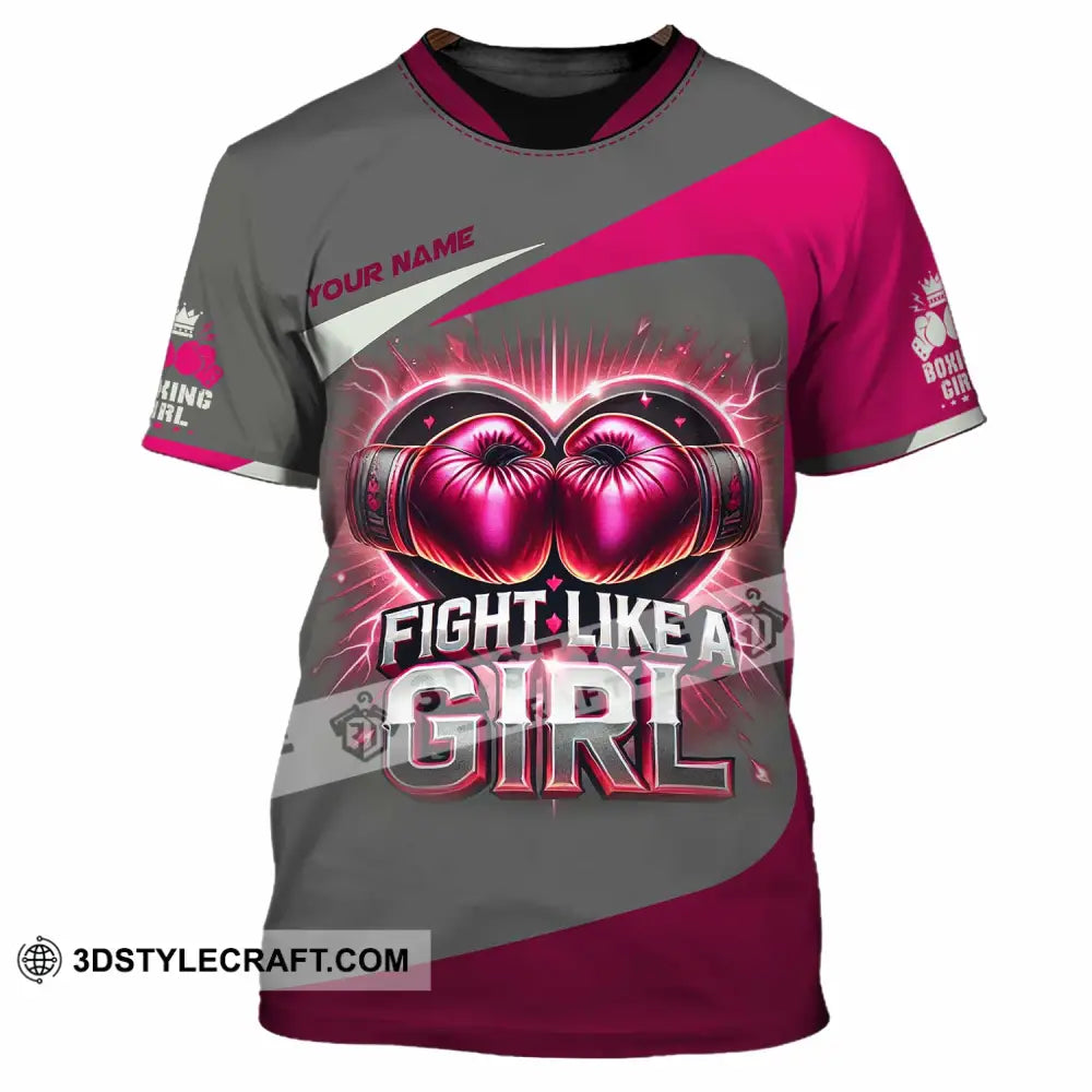 Woman Shirt Custom Name Boxing Polo Long Sleeve T-Shirt / S T-Shirt