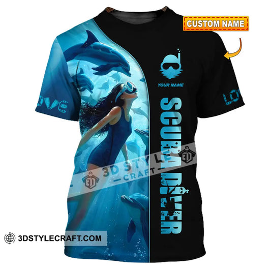Women Shirt - Custom Love Scuba Diving Shirt For Diver T-shirt
