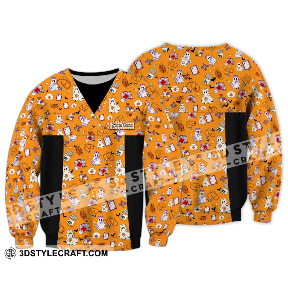 Women Shirt - Custom Scrubstar Fright Friends Halloween Shirt Long Sleeve / S T-shirt