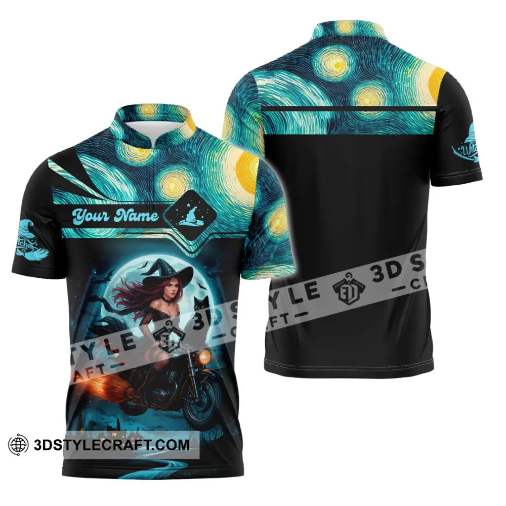 Women Shirt - Custom Witches Halloween Shirt Zipper Polo Shirt / S T-shirt