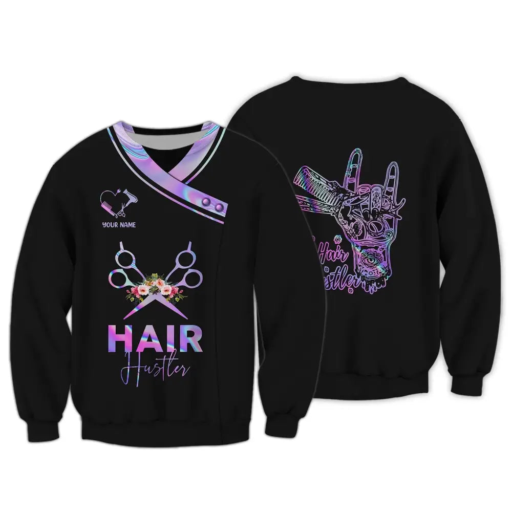 Women Shirt Hair Stylist Hairdresser Hoodie Sportwear Long Sleeve / S T-Shirt