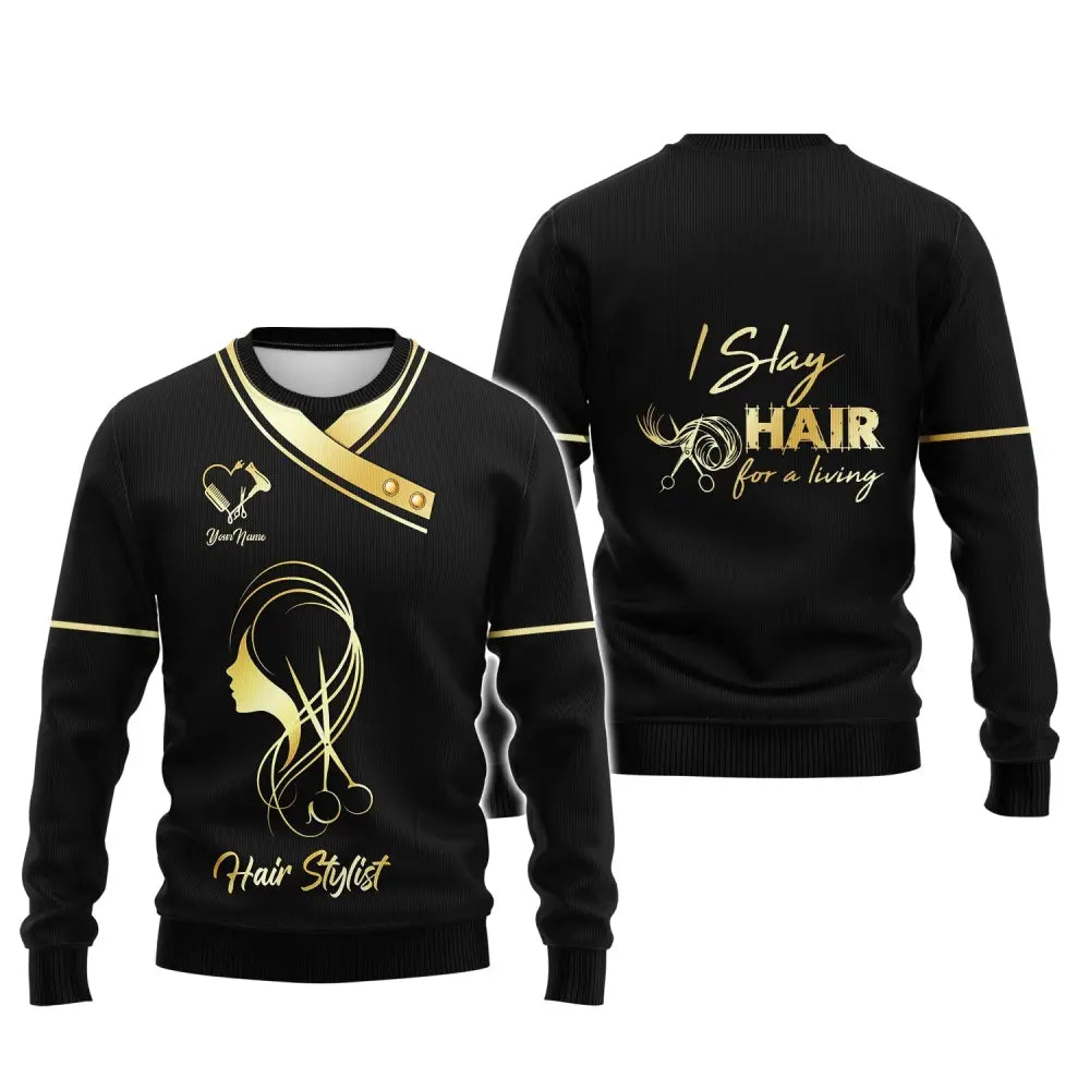 Women Shirt Hair Stylist Hairdresser Hoodie Sportwear T-Shirt