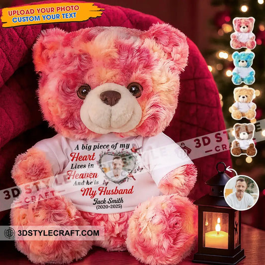 A Big Piece Of My Heart Lives In Heaven Bear Personalized Teddy Bear Shirt Pink / 9’’ / No Graduate Teddy Bear Shirt