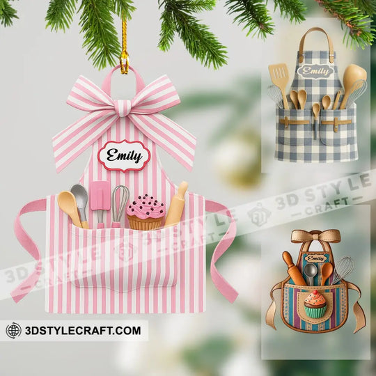 Apron Christmas, Home Decor, Christmas Ornament, Personalized Ornament style option 1