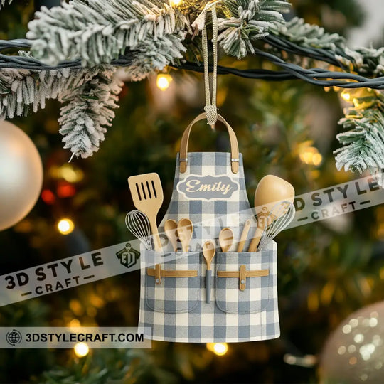 Apron Christmas, Home Decor, Christmas Ornament, Personalized Ornament style option 3