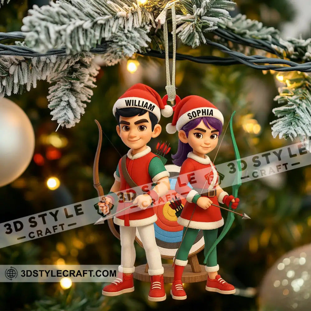 Archery Couple Christmas Home Decor Christmas Ornament Personalized Ornament Ornament