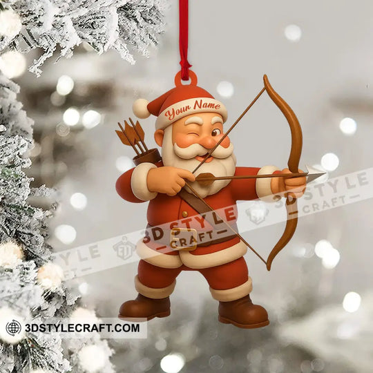 Archery Santa Christmas, Home Decor, Christmas Ornament, Personalized Ornament style option 4