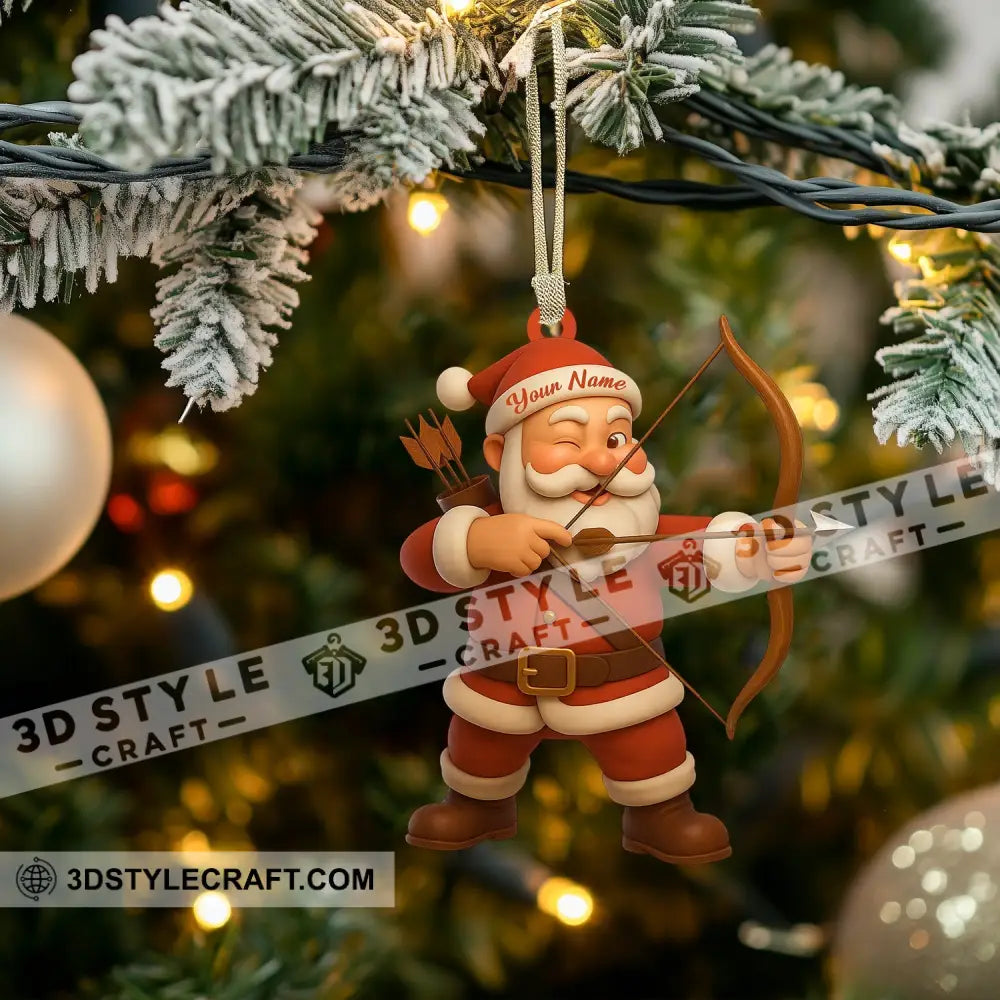 Archery Santa Christmas Home Decor Christmas Ornament Personalized Ornament Ornament