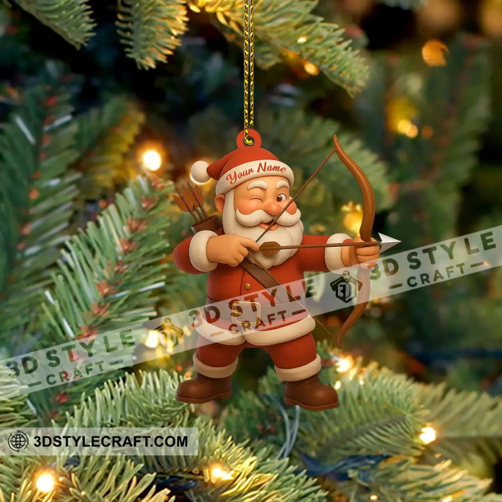 Archery Santa Christmas Home Decor Christmas Ornament Personalized Ornament Ornament