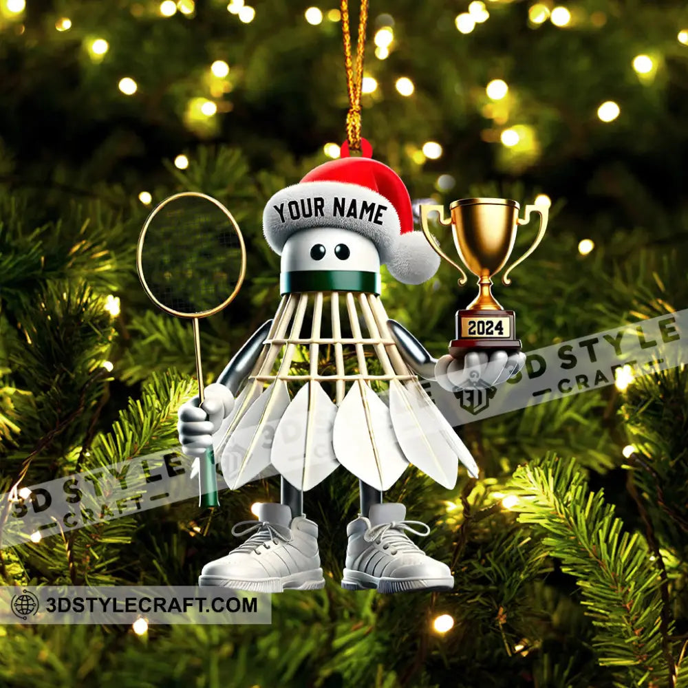 Badminton Champion Decor Christmas Ornament Personalized