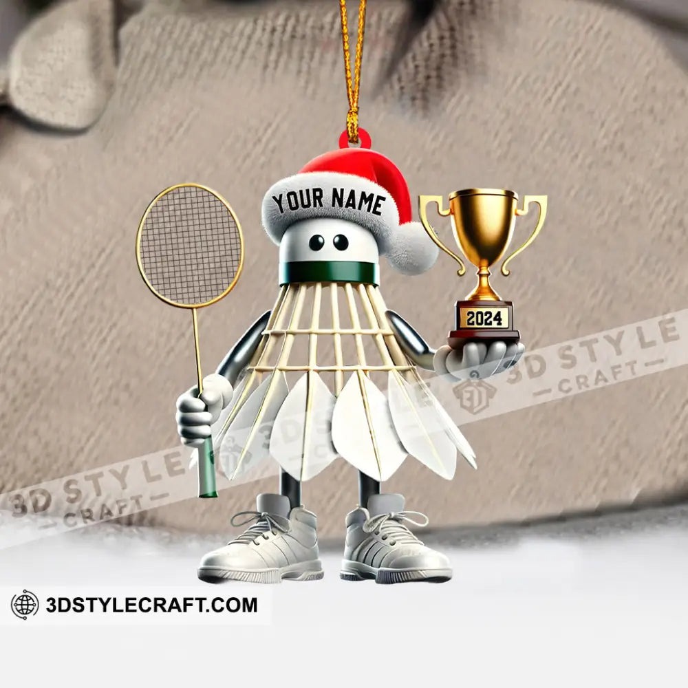 Badminton Champion Decor Christmas Ornament Personalized