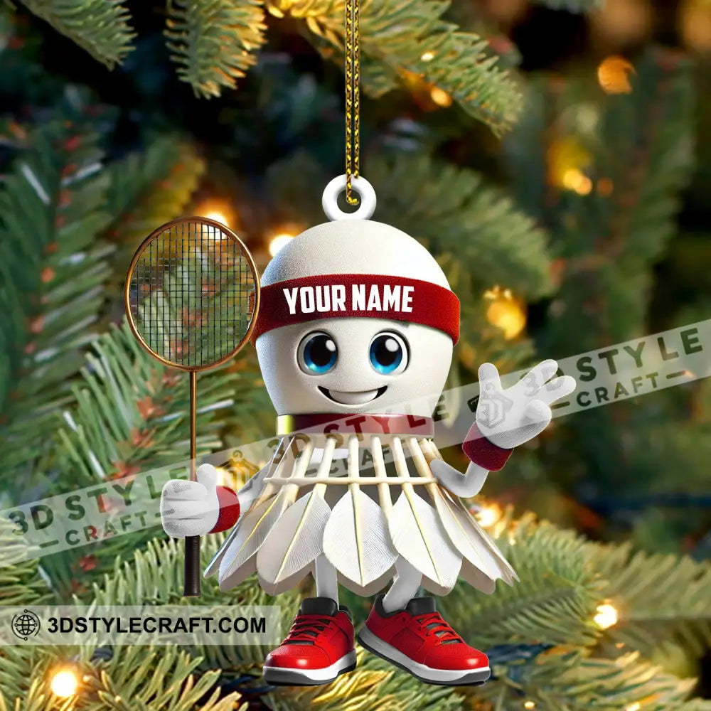 Shuttlecock Christmas Ornament Personalized