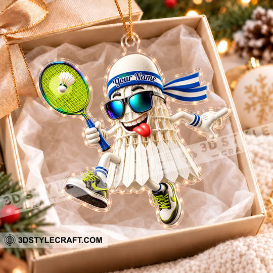 Badminton Home Decor, Christmas Ornament, Personalized Ornament style option 3