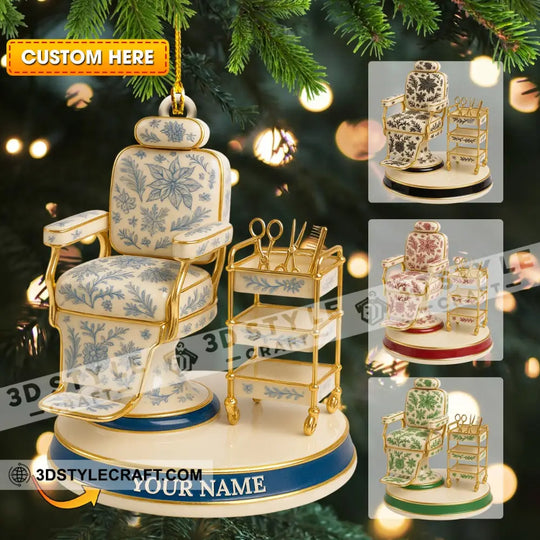 Barber Chair Home Decor, Christmas Ornament, Personalized Ornament style option 1