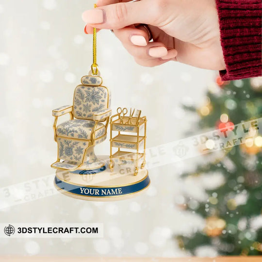 Barber Chair Home Decor, Christmas Ornament, Personalized Ornament style option 2