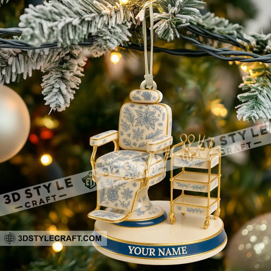 Barber Chair Home Decor, Christmas Ornament, Personalized Ornament style option 3