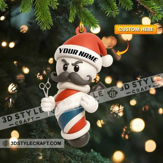 Barber Christmas, Home Decor, Christmas Ornament, Personalized Ornament style option 1