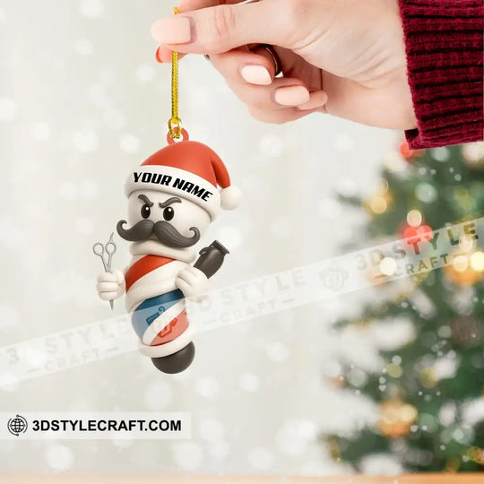 Barber Christmas, Home Decor, Christmas Ornament, Personalized Ornament style option 3