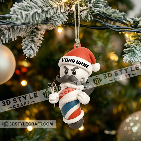 Barber Christmas, Home Decor, Christmas Ornament, Personalized Ornament style option 4