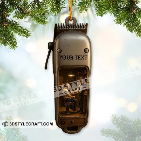 Barber Shop, Home Decor, Christmas Ornament, Personalized Ornament style option 2