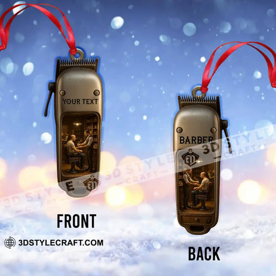 Barber Shop, Home Decor, Christmas Ornament, Personalized Ornament style option 3