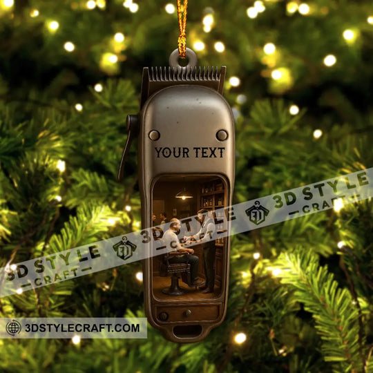 Barber Shop, Home Decor, Christmas Ornament, Personalized Ornament style option 4