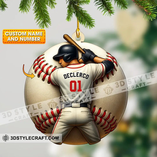 Baseball Christmas, Home Decor, Christmas Ornament, Personalized Ornament style option 1