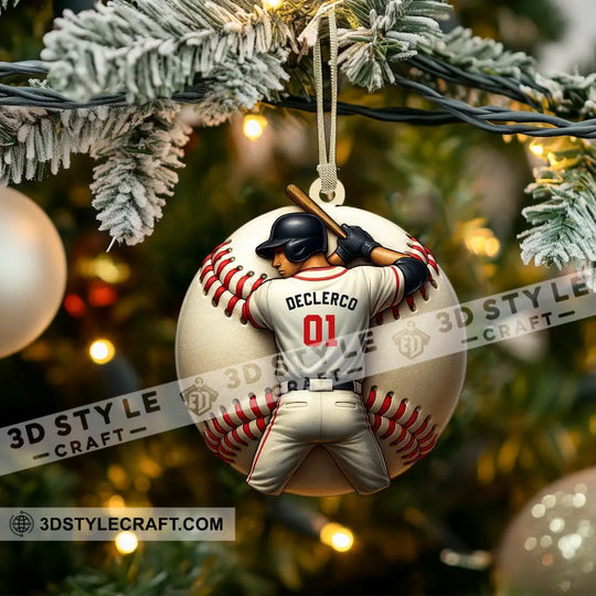 Baseball Christmas, Home Decor, Christmas Ornament, Personalized Ornament style option 3