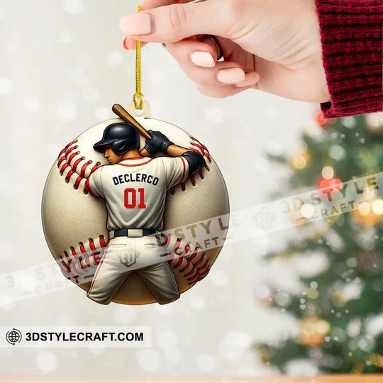 Baseball Christmas, Home Decor, Christmas Ornament, Personalized Ornament style option 2