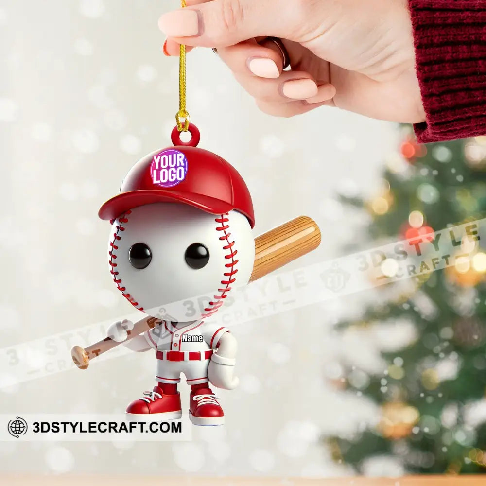 Baseball Christmas Ornament Personalized