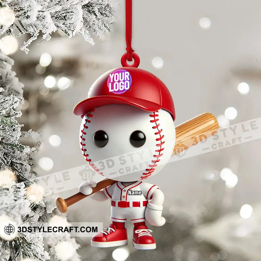 Baseball Christmas Ornament Personalized