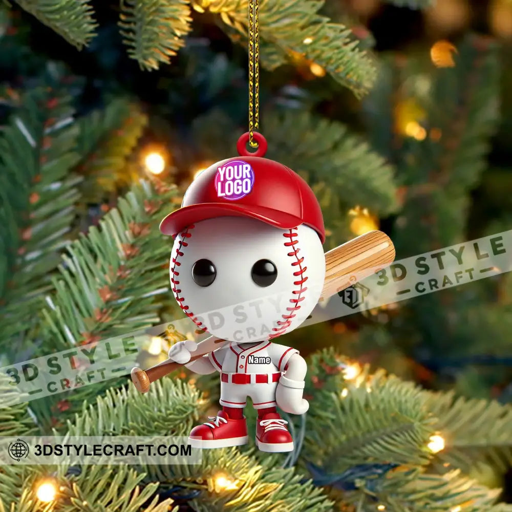 Baseball Christmas Ornament Personalized