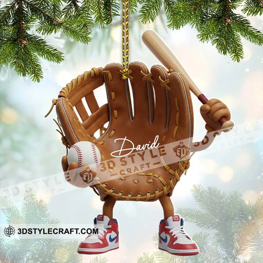 Baseball, Home Decor, Christmas Ornament, Personalized Ornament style option 3