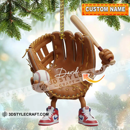 Baseball, Home Decor, Christmas Ornament, Personalized Ornament style option 1
