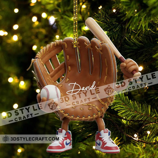 Baseball, Home Decor, Christmas Ornament, Personalized Ornament style option 4