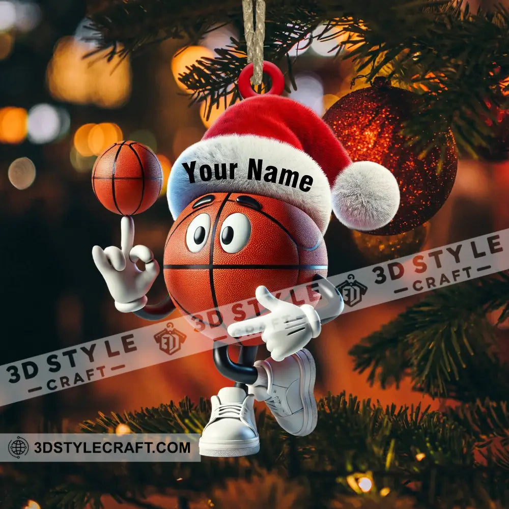 Basketball Playing Christmas Ornament Personalized