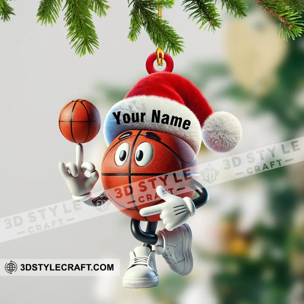 Basketball Playing Christmas Ornament Personalized