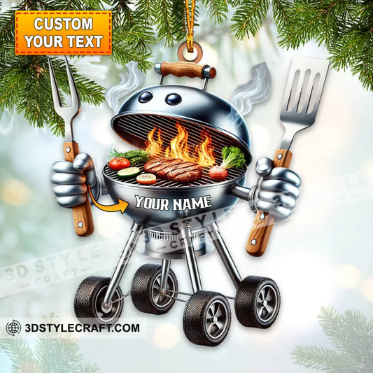 Bbq Grill Christmas Ornament Personalized 3.54’’ / 1