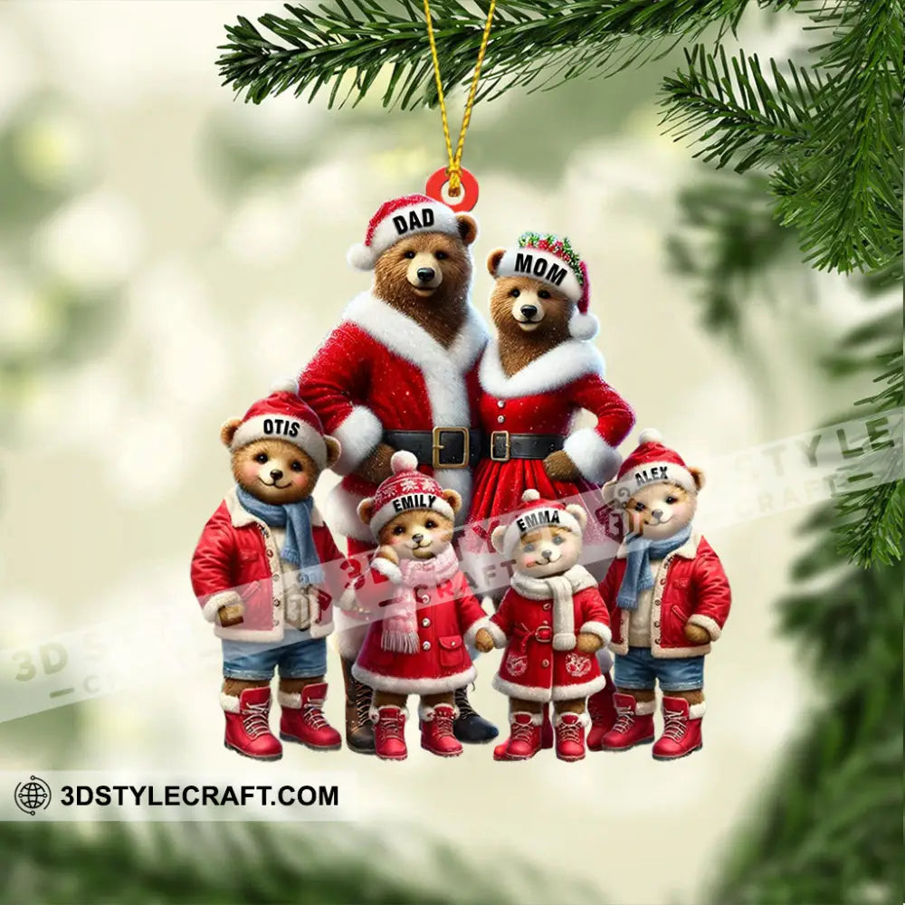 Bear Family Home Decor Christmas Ornament Personalized