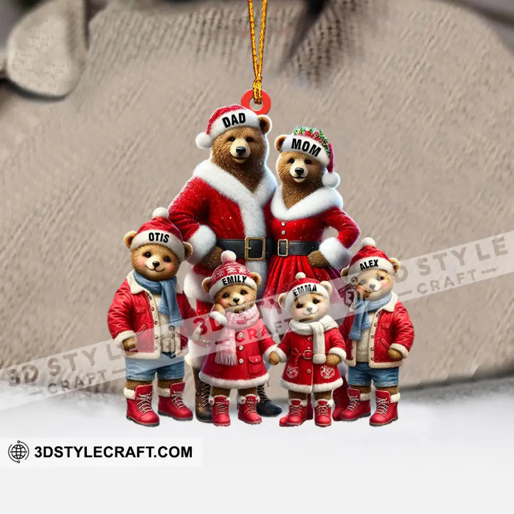 Bear Family Home Decor Christmas Ornament Personalized