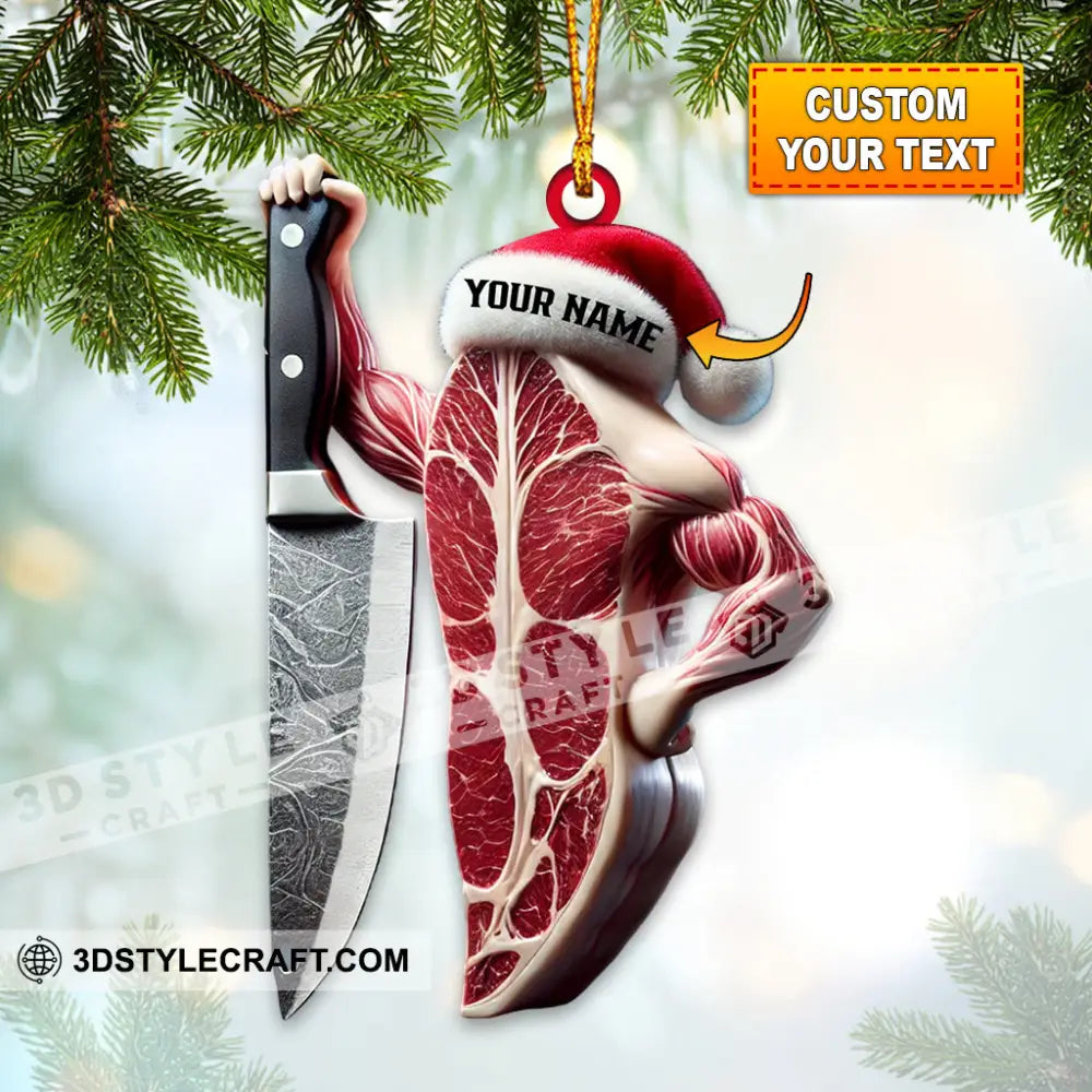 Beef Christmas Ornament Personalized 3.54’’ / 1