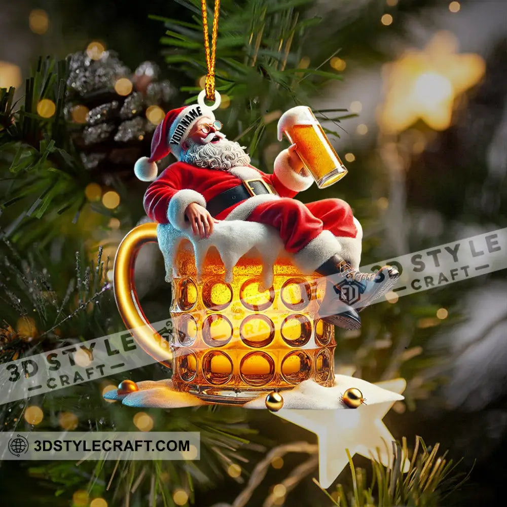 Beer Santa Home Decor Christmas Ornament Personalized