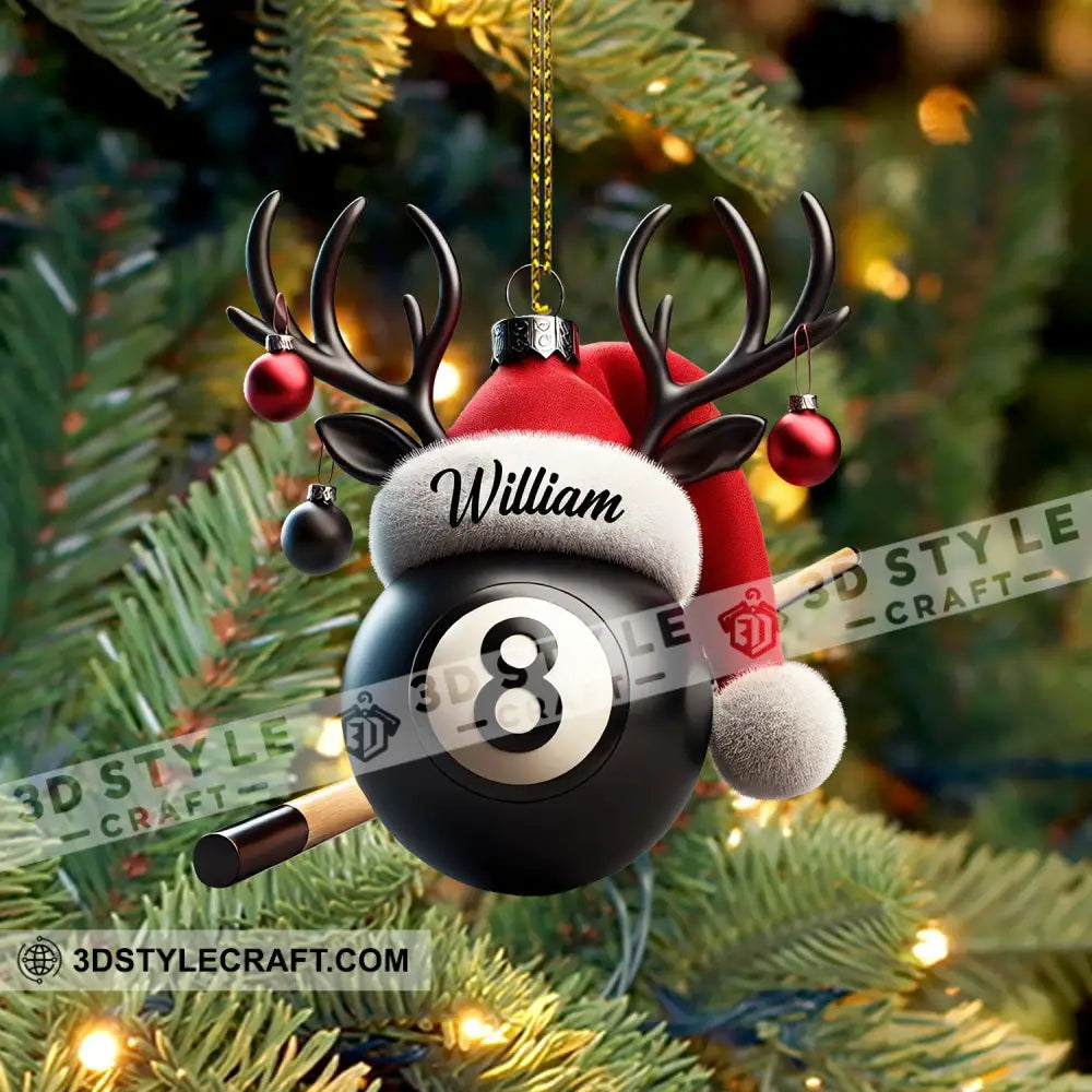 Billiard Ball Christmas Ornament Personalized