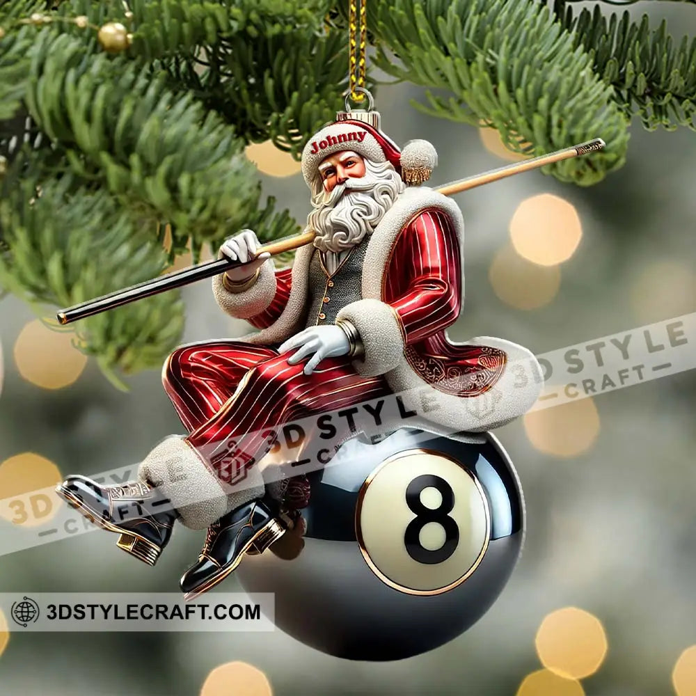 Billiard Christmas Ornament Personalized