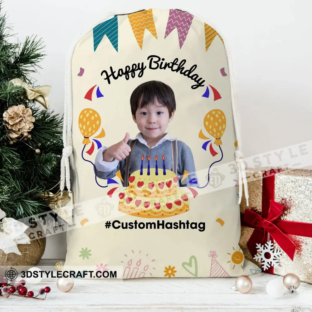 Birthday Gift Custom Photo And Text Personalized String Bag