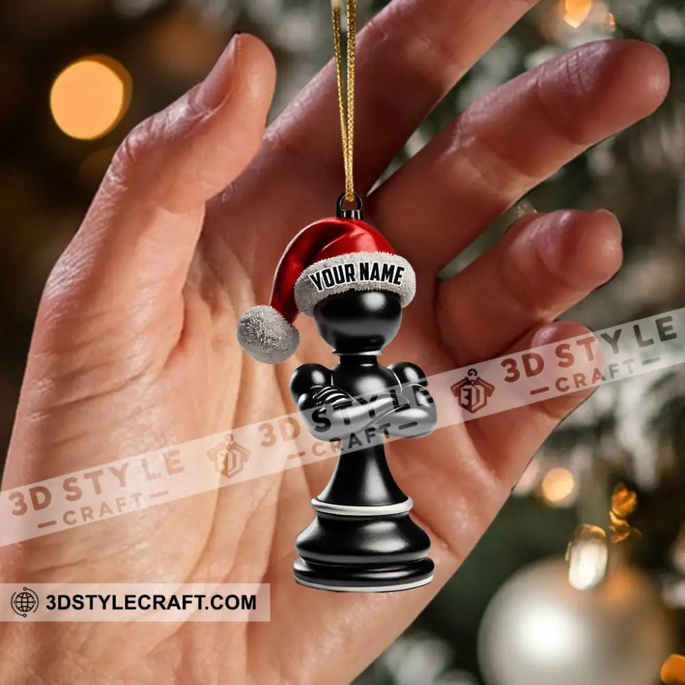 Black And White Chess Christmas Ornament Personalized