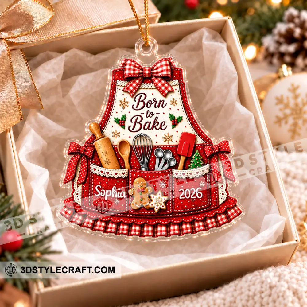 Born To Bake Home Decor Christmas Ornament Personalized Ornament - Ornament