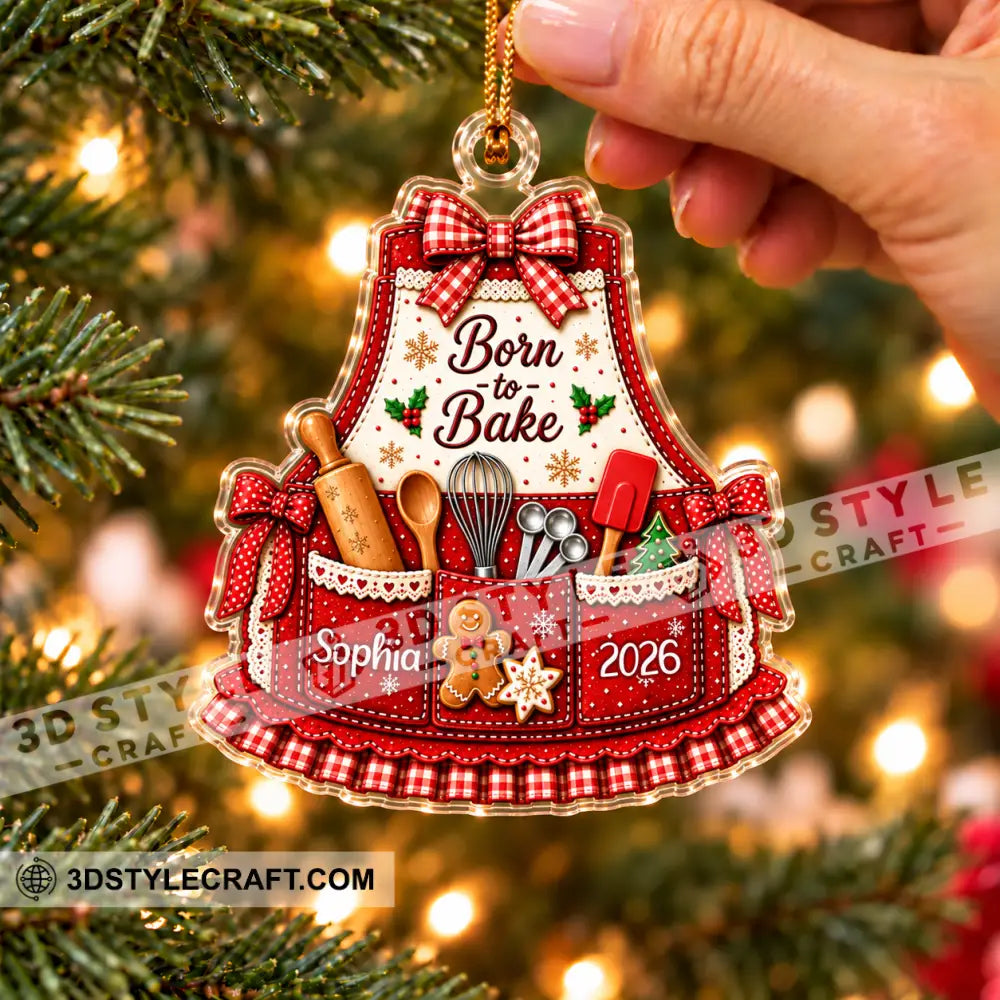 Born To Bake Home Decor Christmas Ornament Personalized Ornament - Ornament